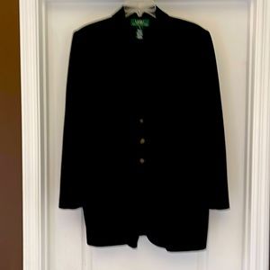 Black twill blazer with velvet collar. Very good condition